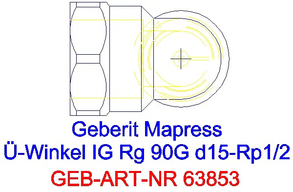 GE Mapress Kupfer Übergangswinkel 90Gr mit IG Rg d15-Rp1/2_63853_G