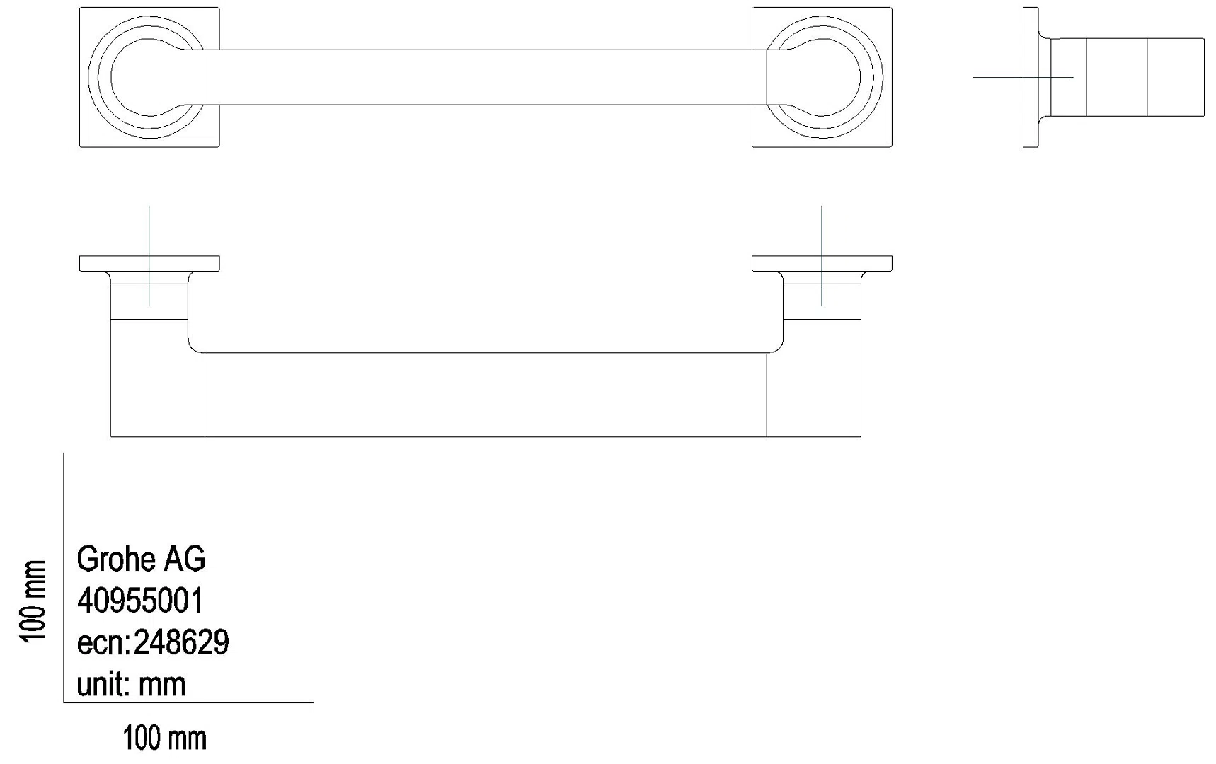 GROHE Wannengriff Allure 40955_1 satin graphite