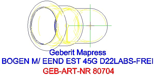 GE Mapress Edelstahl Bogen 45Gr d22 mit Einschubende (LABS-frei)_80704_G