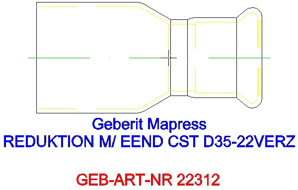 GE Mapress C-Stahl Reduktion mit Einschubende d35-22 verzinkt_22312_L