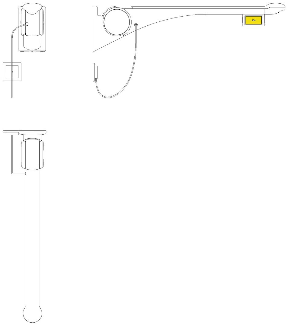 HEWI Stützklappgriff Premium,850 mm, li Funktaste(E-Ausf.) weiß hgl-atm
