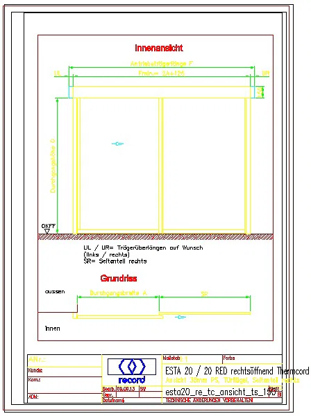 Zeichnungen THERMCORD E-STA