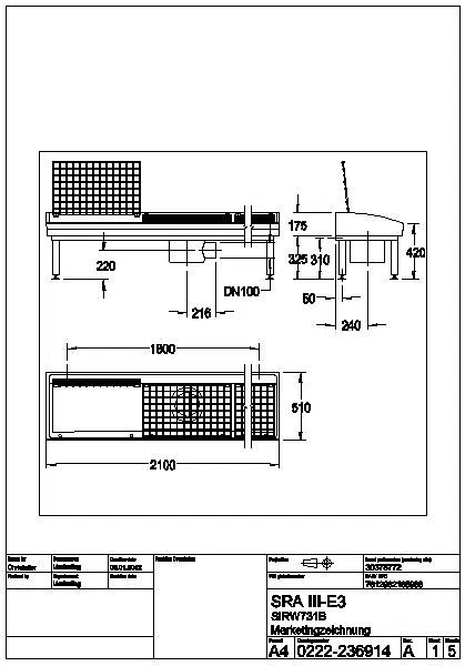 Stiefelreinigungsanlage, SIRIUS, MIRANIT, 2100x500x510 mm, 3 Plätze, SIRW731B