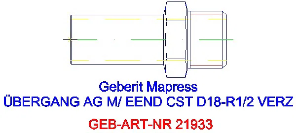 GE Mapress C-Stahl Übergang mit AG und Einschubende d18-R1/2 verzinkt_21933_G