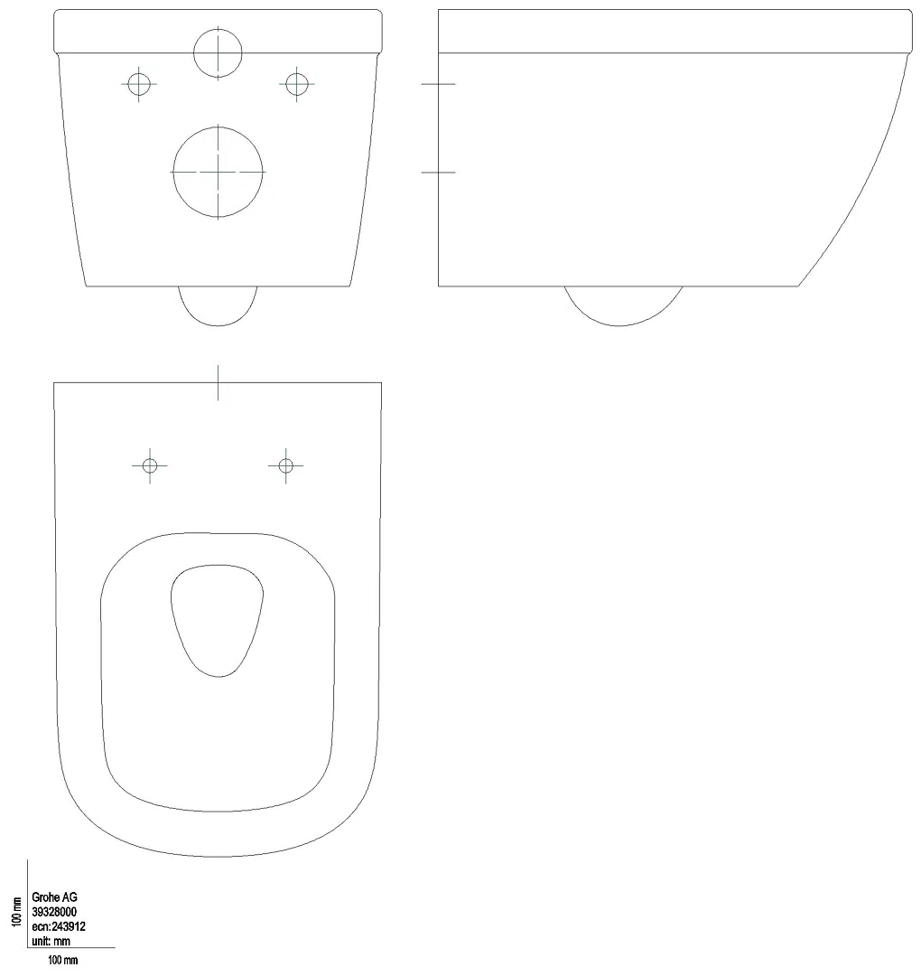 GROHE Wand-Tiefspül-WC Euro Keramik 39328 alpinweiß