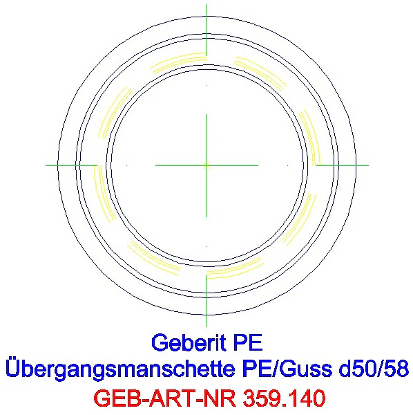 GE PE Übergangsmanschette auf Guss mit Stützring d50/58_359.140.00.1_G