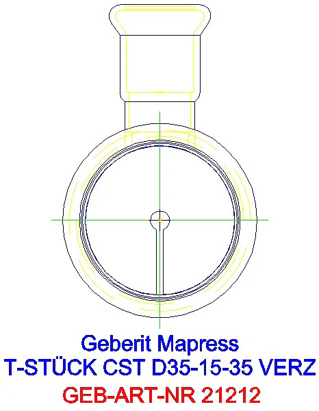 GE Mapress C-Stahl T-Stück reduziert d35-15-35 verzinkt_21212_L