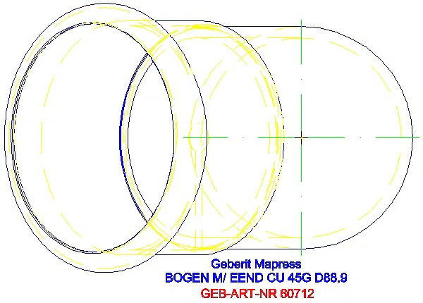 GE Mapress Kupfer Bogen 45Gr mit Einschubende d88,9_60712_G