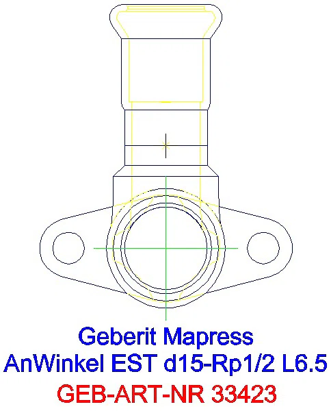 GE Mapress Edelstahl Anschlusswinkel 90Gr abgesetzt d15-Rp1/2_33423_A