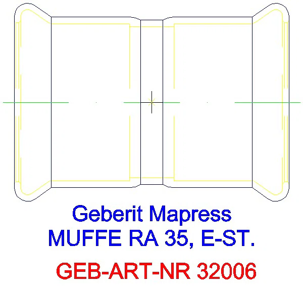 GE Mapress Edelstahl Muffe d35_32006_G