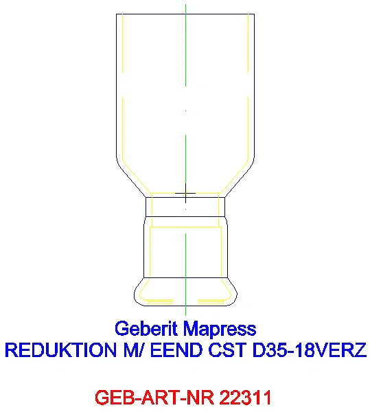 GE Mapress C-Stahl Reduktion mit Einschubende d35-18 verzinkt_22311_G