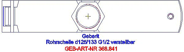 GE Rohrschelle mit Gewindemuffe G1/2 verstellbar d125/133_368.841.00.2_G