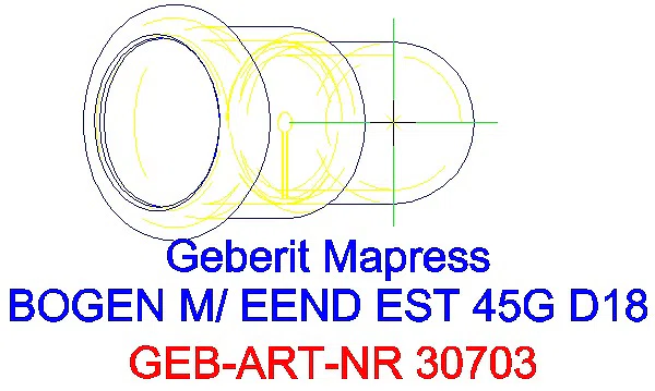 GE Mapress Edelstahl Bogen 45Gr d18 mit Einschubende_30703_G