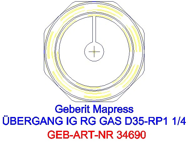 GE Mapress Kupfer Übergang mit IG (Gas) Rg d35-Rp1 1/4_34690_L