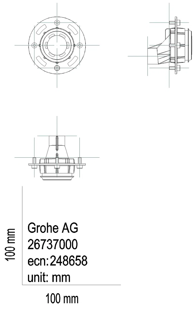 GROHE Deckenbr.Funktionseinheit RSH Aqua 104990 Pure chrom