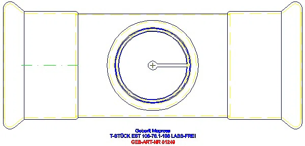 GE Mapress Edelstahl T-Stück reduziert (LABS-frei) d108-76,1-108_81249_G