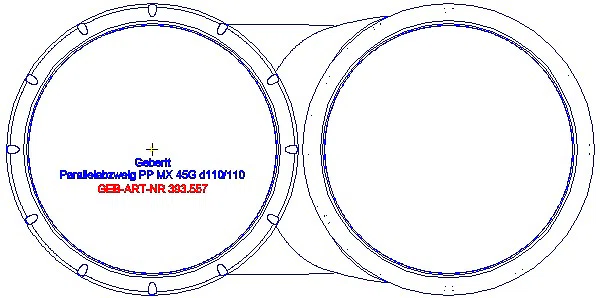 GE Silent-Pro Parallelabzweig 45Gr d110/110_393.557.14.1_G