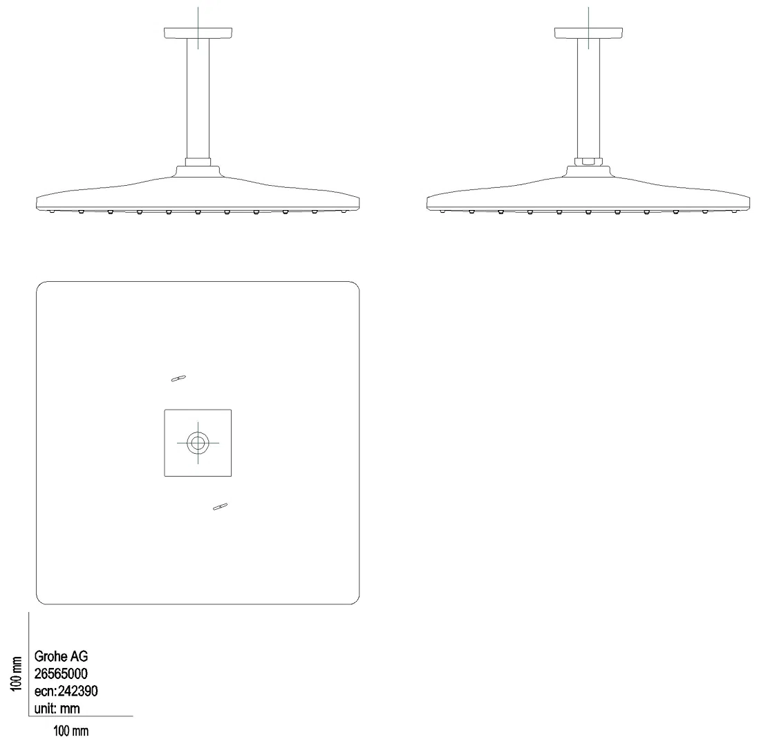 GROHE KopfbrSet Rainshower 310 Mono Cube 26566 DA 142mm 1 Strahl 7,5l matt black