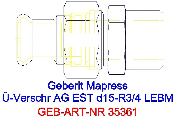 GE Mapress Edelstahl Übergangsverschr. mit AG ÜM aus ESt d15-R3/4_35361_A