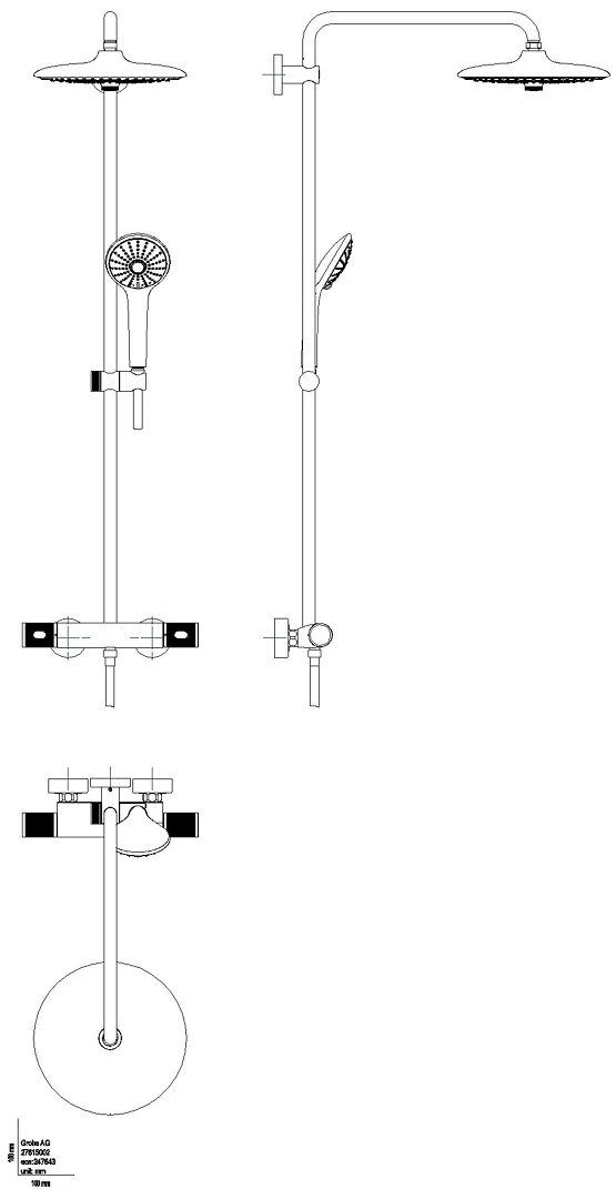 GROHE Duschsystem Euphoria 260 27615_2 Wandm. THM CoolTouch phantom black