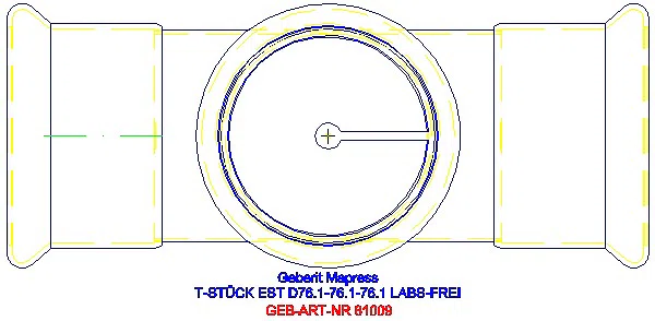 GE Mapress Edelstahl T-Stück egal (LABS-frei) d76,1-76,1-76,1_81009_G