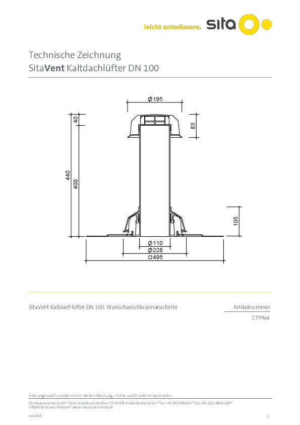 SitaVent Kaltdachlüfter