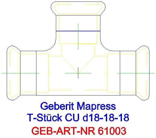GE Mapress Kupfer T-Stück egal d18-18-18_61003_A