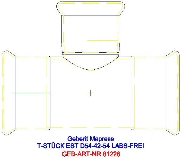 GE Mapress Edelstahl T-Stück reduziert (LABS-frei) d54-42-54_81226_A
