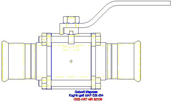 GE Mapress Kugelhahn NPW, mit Bet.-Hebel geflanscht d54_92106_A