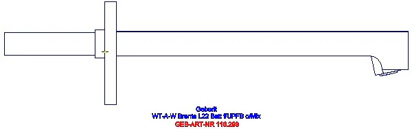 GE Waschtischarmatur Brenta Wandmontage mit UP-Funktion Batt. L 22cm o. Mischer_116.293.21.1_L
