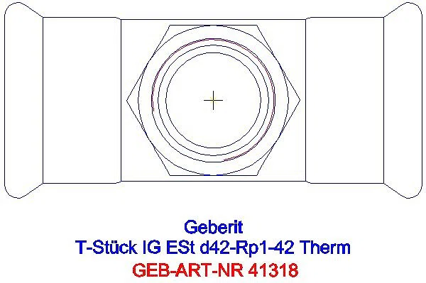 GE Mapress Therm T-Stück mit IG d42-Rp1-42_41318_G
