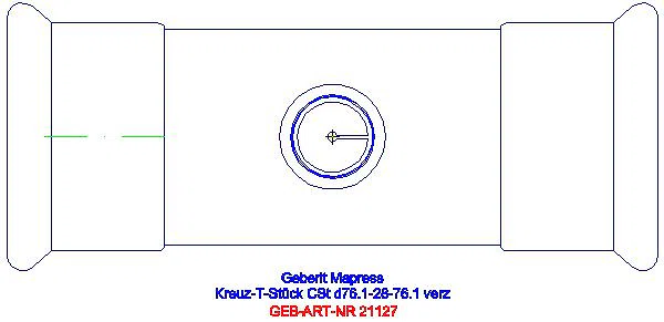 GE Mapress C-Stahl Kreuzstück reduziert d76,1-28-76,1_21127_G