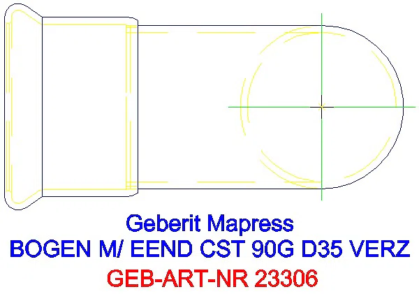 GE Mapress C-Stahl Bogen 90Gr mit Einschubende d35 verzinkt_23306_G