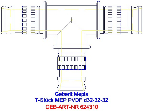 GE Mepla T-Stück egal PVDF d32-32-32_624.310.00.5_A