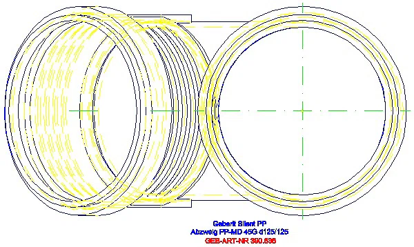 GE Silent-PP Abzweig 45Gr d125/125_390.636.14.1_G