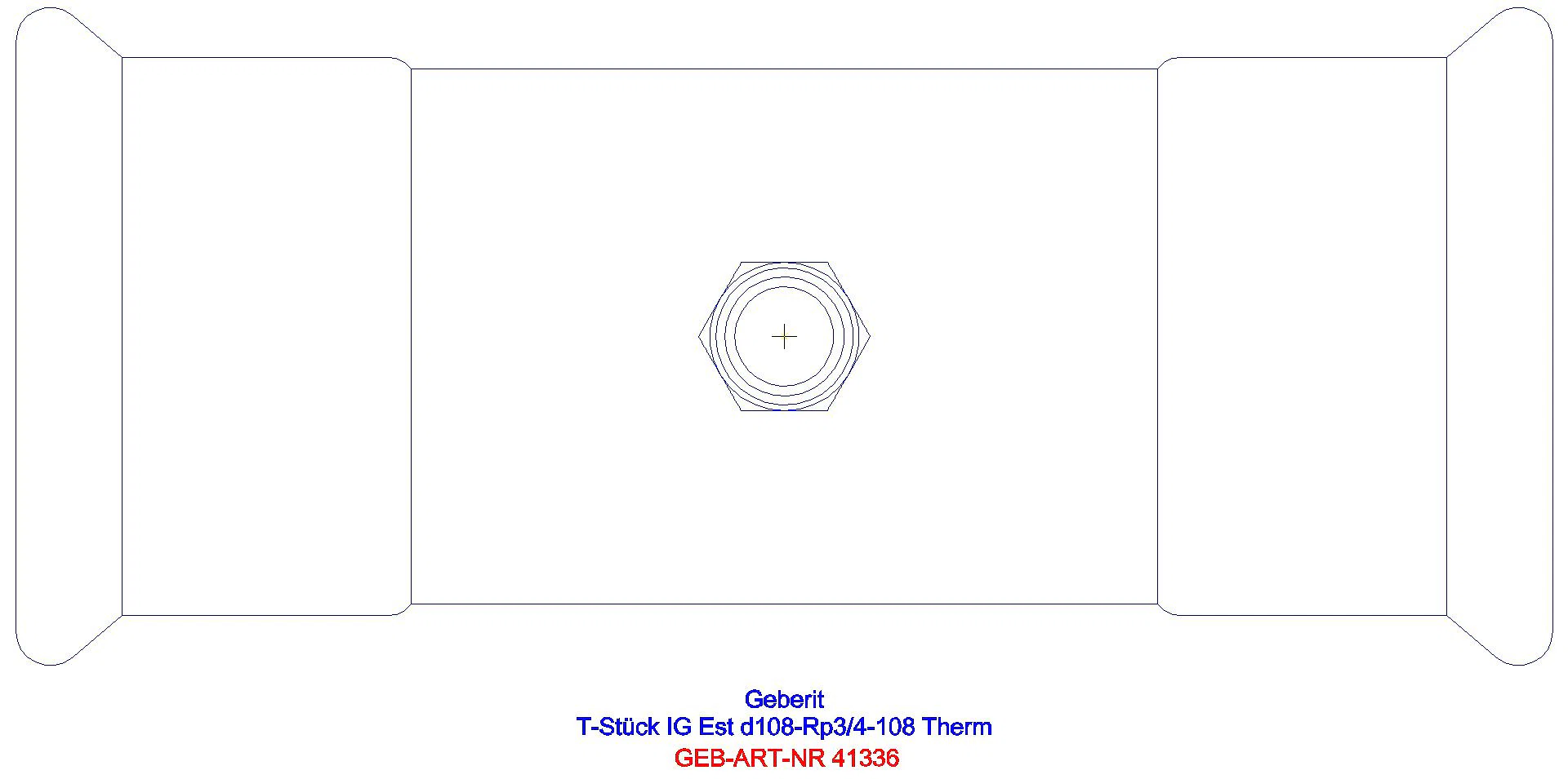 GE Mapress Therm T-Stück mit IG d88,9-Rp3/4-88,9_41336_g