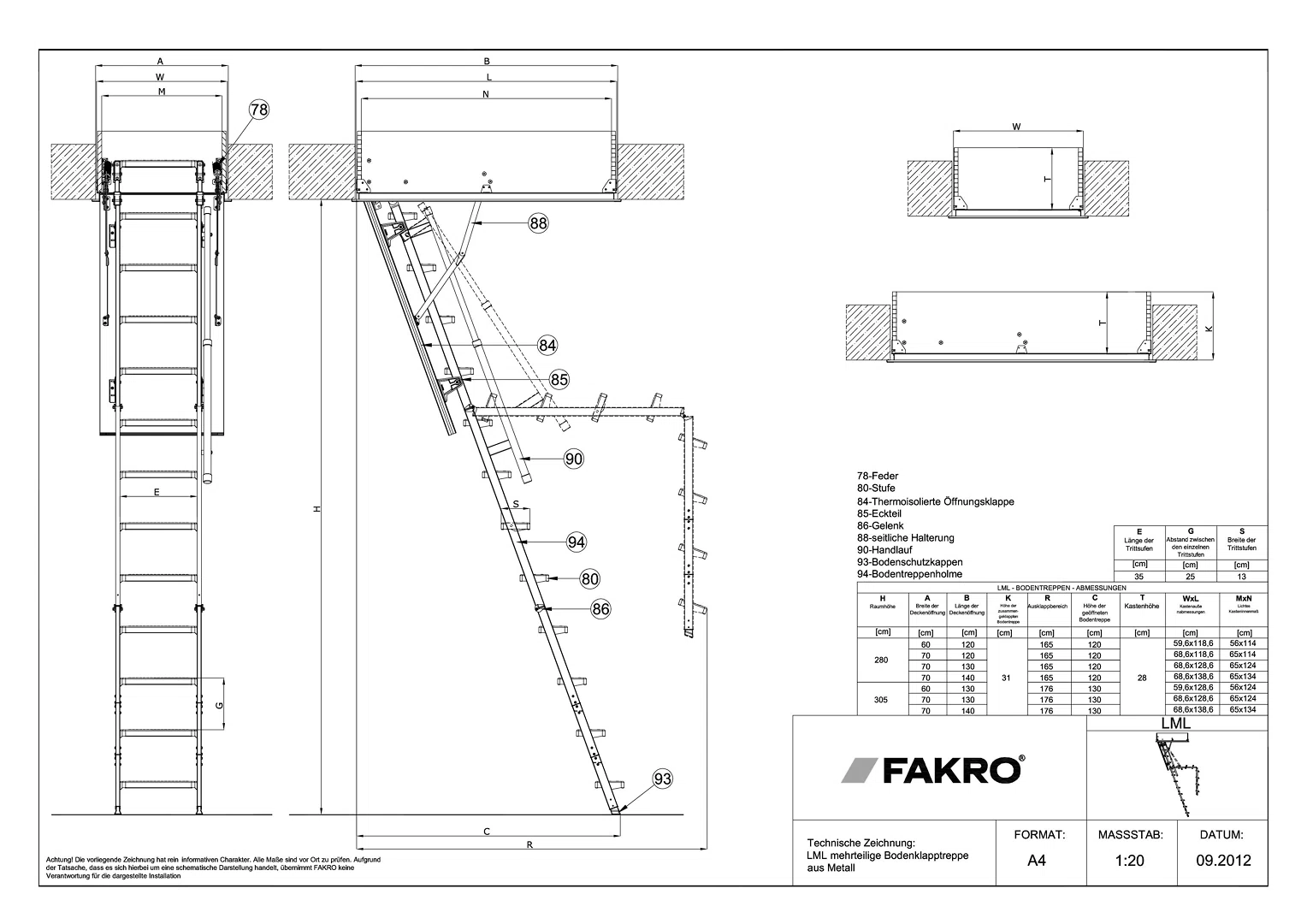 LML mehrteilige Bodenklapptreppe aus Metall - Detail