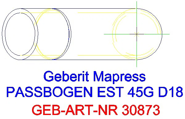GE Mapress Edelstahl Passbogen 45Gr d18_30873_G