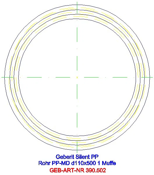 GE Silent-PP Rohr mit Muffe d110x3,6 L:50cm_390.502.14.1_G