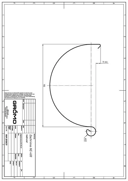 GRÖMO ALUSTAR Dachrinne halbrund - TX - Hellgrau 400 / 5 m, #Art.Nr. 89073