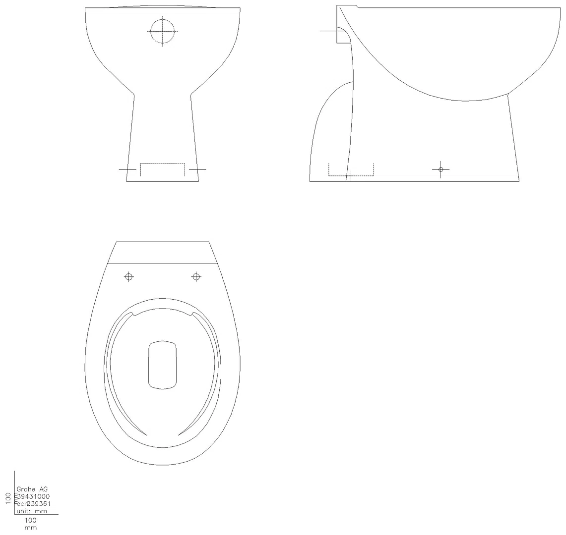 GROHE Stand-Tiefspül-WC Bau Keramik 39431 spülrandlos Abg. senkr. alpinweiß