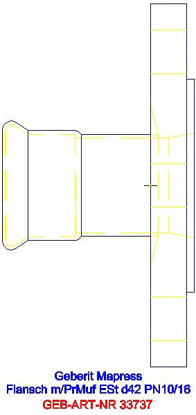 GE Mapress Edelstahl Flansch PN 10/16 mit Pressmuffe d42_33737_G