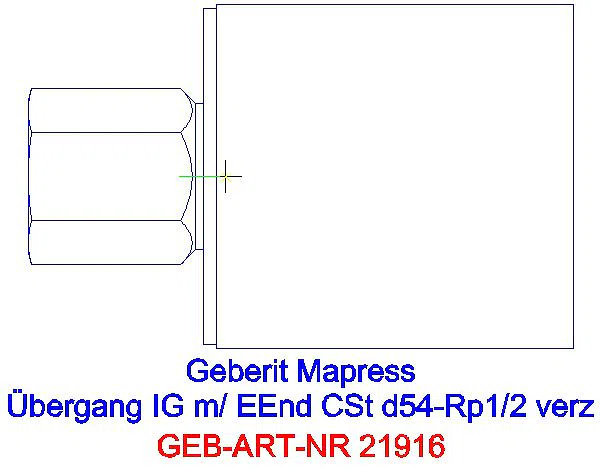 GE Mapress C-Stahl Übergang mit IG und Einschubende d54-Rp1/2 verzinkt_21916_A