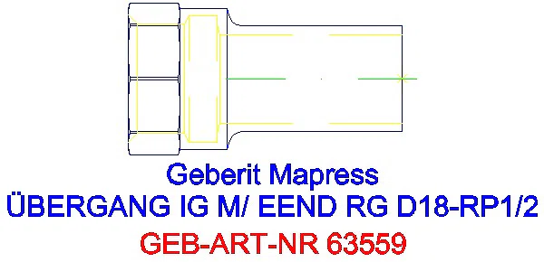 GE Mapress Kupfer Übergang mit IG und Einschubende Rg d18-Rp1/2_63559_G