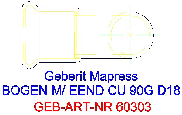 GE Mapress Kupfer Bogen 90Gr mit Einschubende d18_60303_G