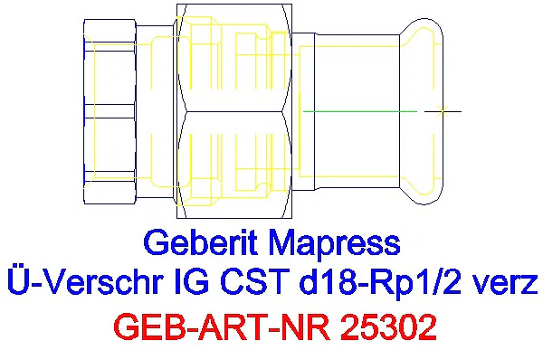 GE Mapress C-Stahl Übergangs- verschraubung mit IG d18-Rp1/2 verzinkt_25302_G