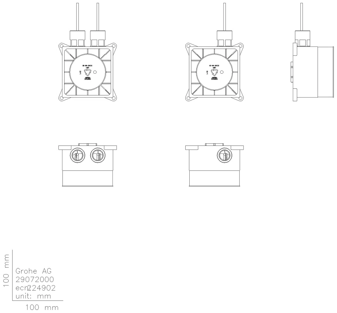 GROHE Rohbauset Rainshower F-Series 29412 für Einbau Lichtmodule