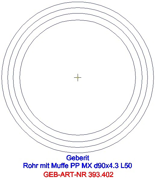 GE Silent-Pro Rohr mit Muffe d90mm L50cm_393.402.14.1_A