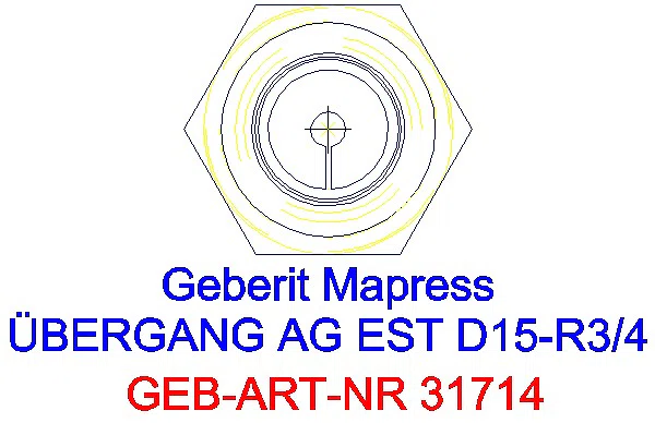 GE Mapress Edelstahl Übergang mit AG d15-R3/4_31714_L