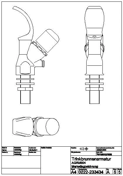 Trinkbrunnenarmatur, Selbstschluss, DN15, Anschluss G3/8B, AQRM304